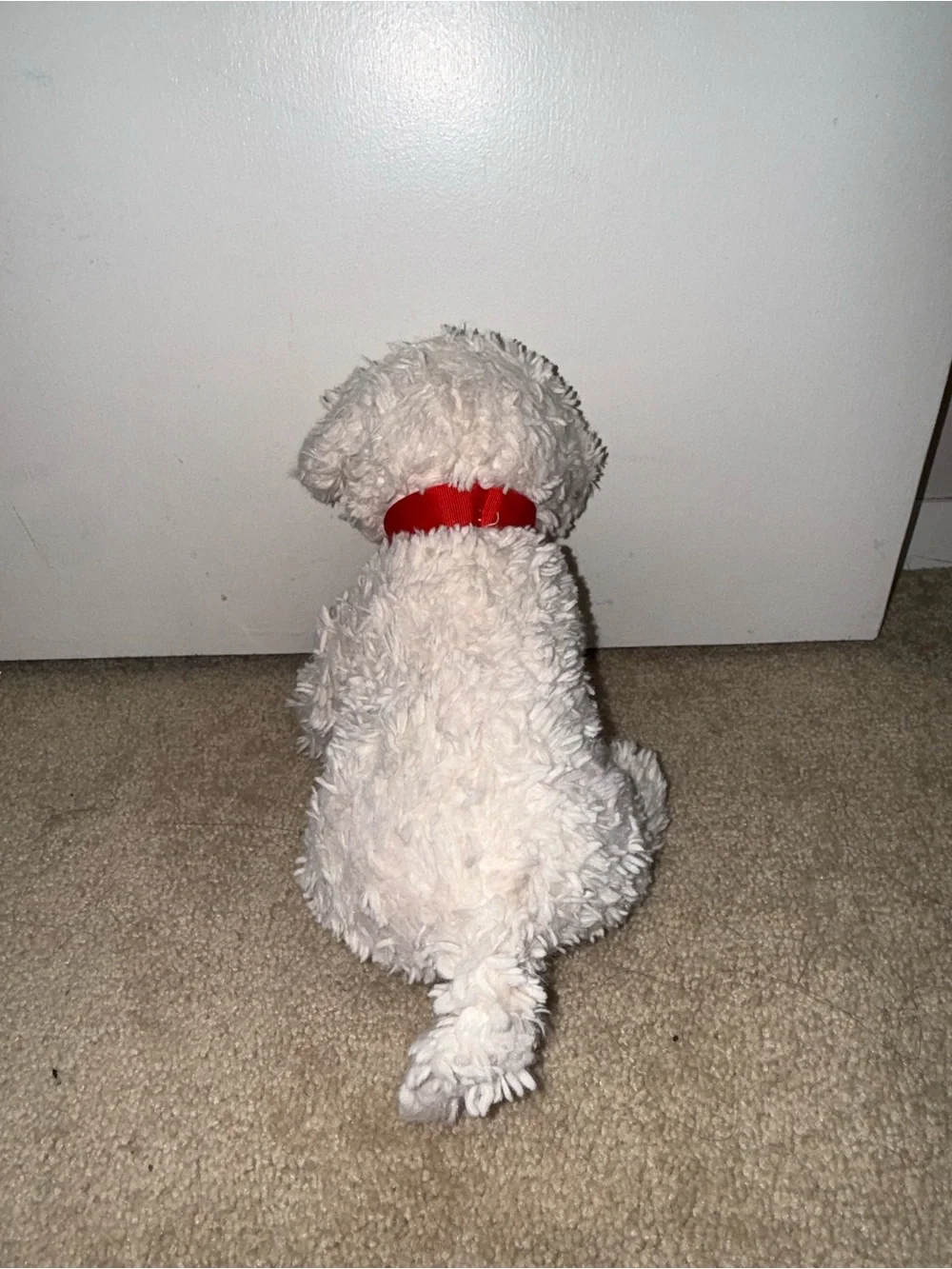 Scruffy Cream Puppy Stuffed Animal